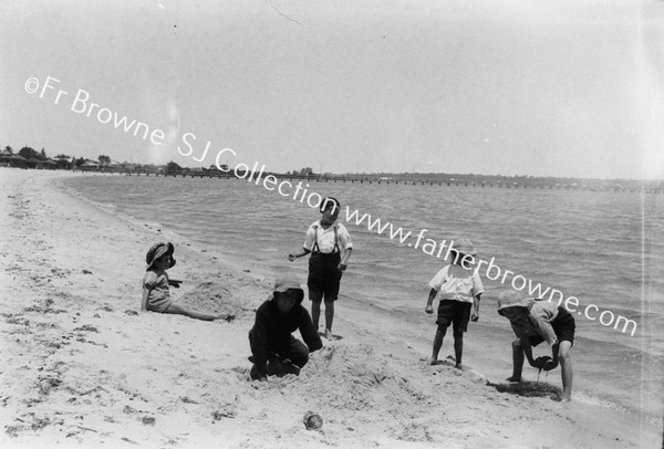 CHILDREN ON BEACH : ON SWAN RIVER , NEAR PERTH